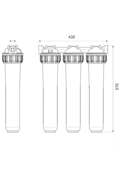 20" Üçlü Filtre Kabı