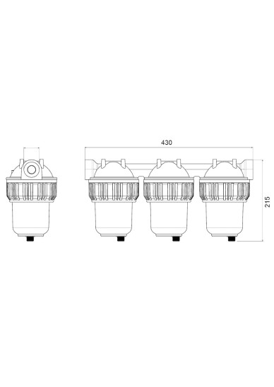 5" Üçlü Tahliyeli Tombul Filtre Kabı 5" Üçlü Tahliyeli Tombul Filtre Kabı